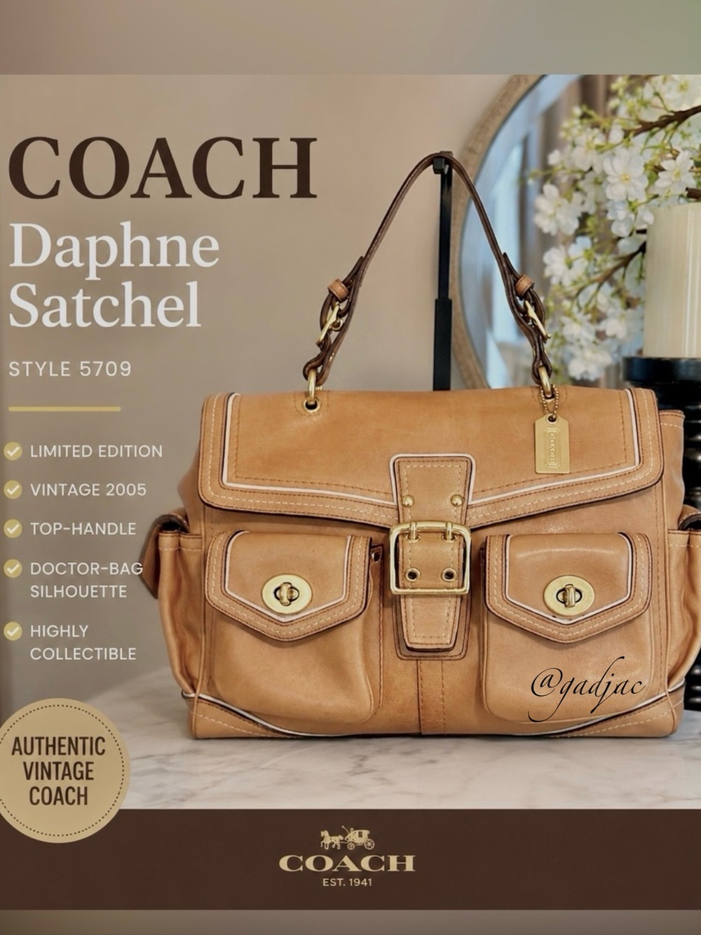 Coach Limited Edition Daphne Top Handle Satchel (Style #5709)
